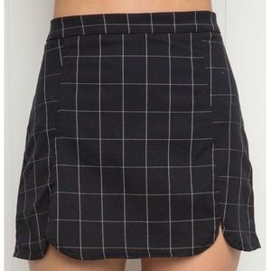 Brandy Melville Black Plaid Mini Skirt